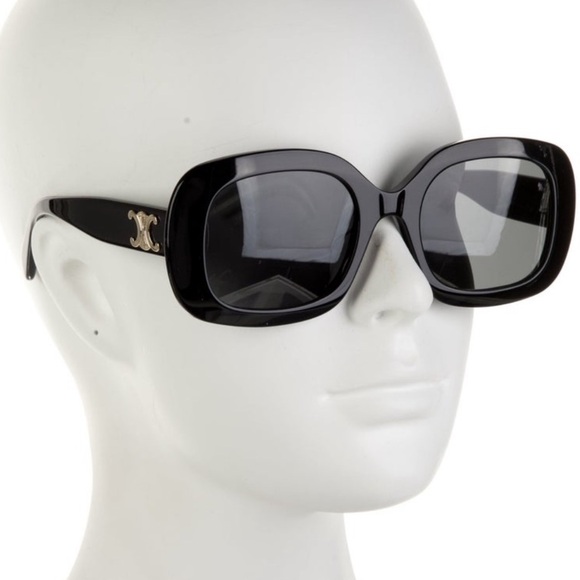 Celine Black Sunglasses with Triomphe Gold Accent - Picture 15 of 17